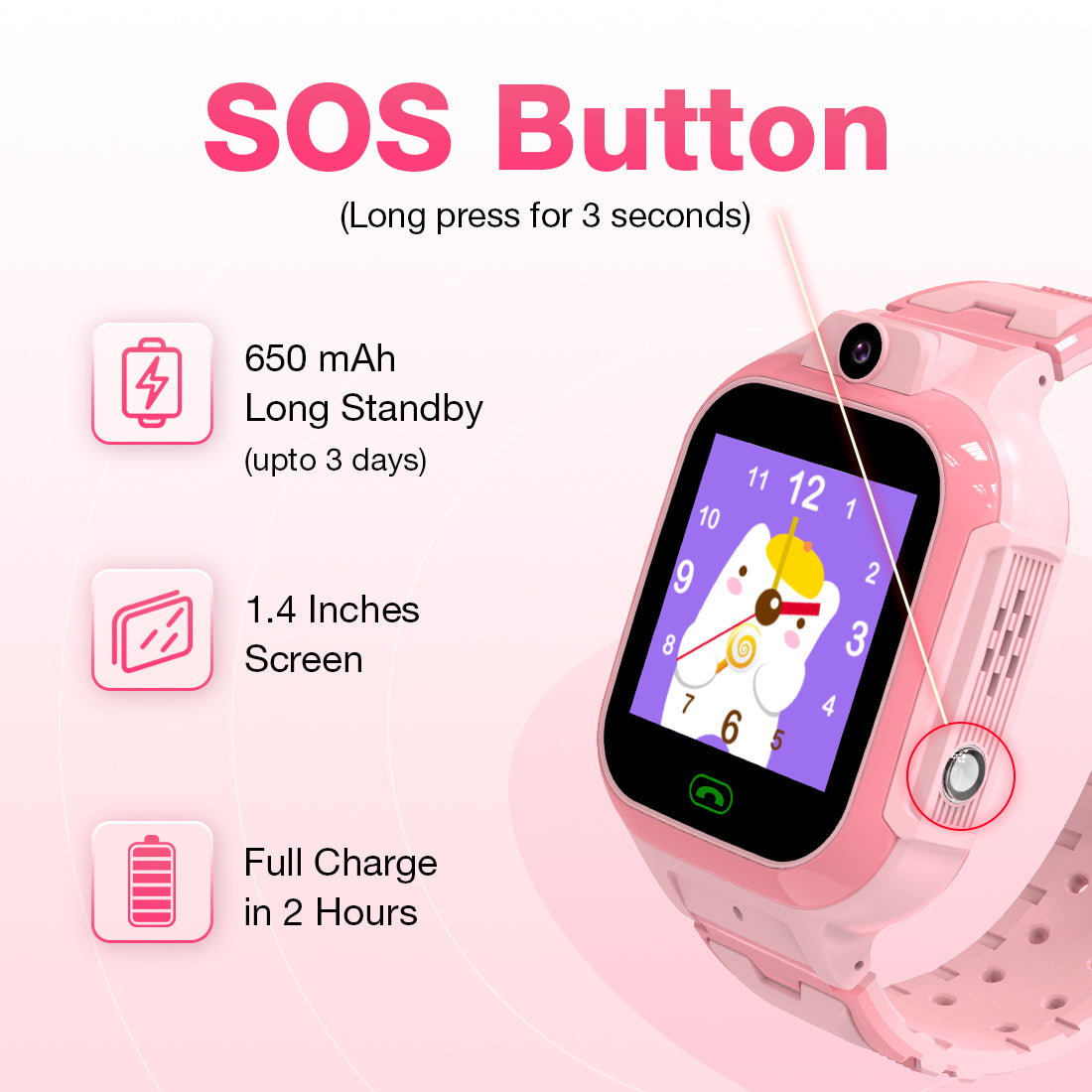 Pluto carepal pro smart watch for kids