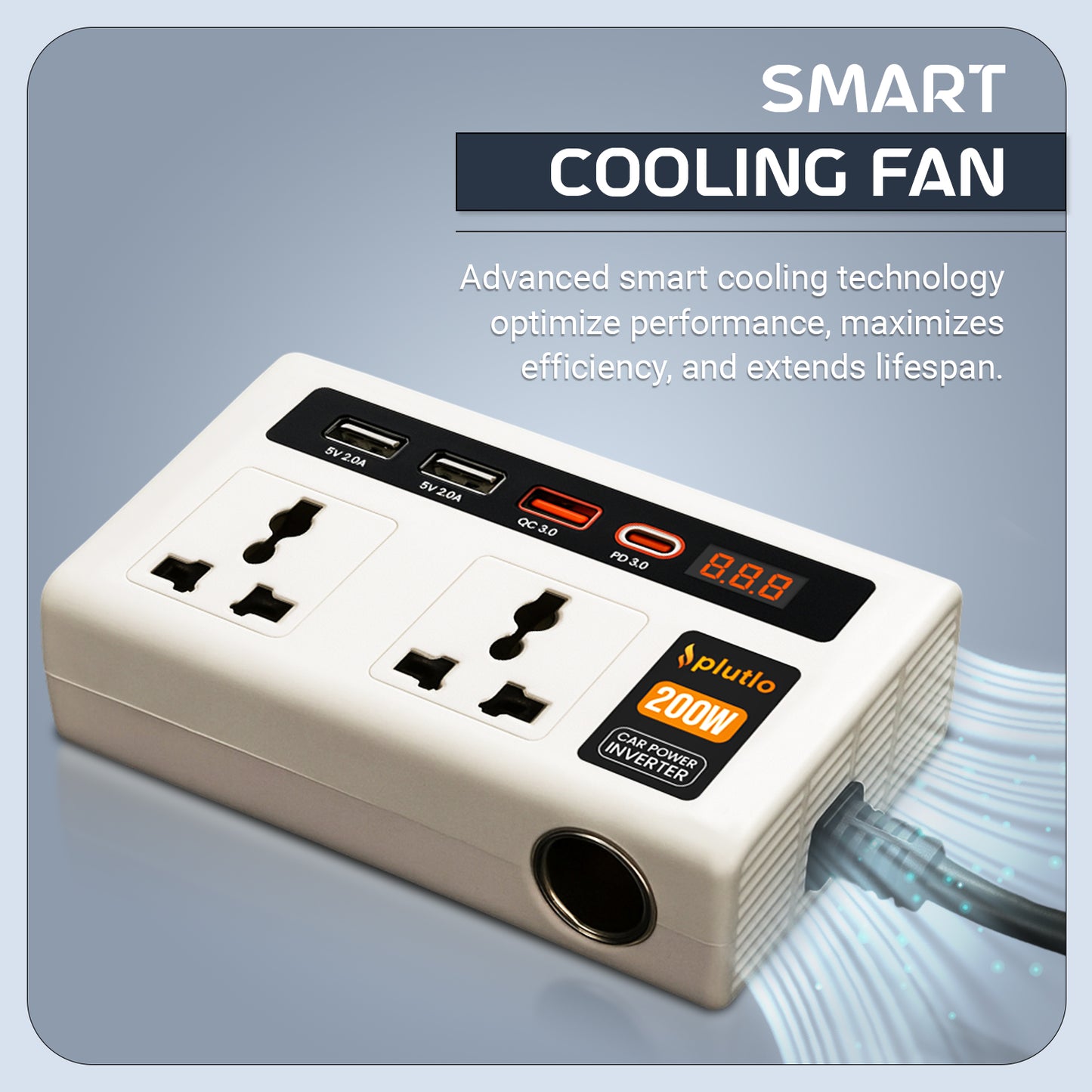 Plutlo car inverter | White