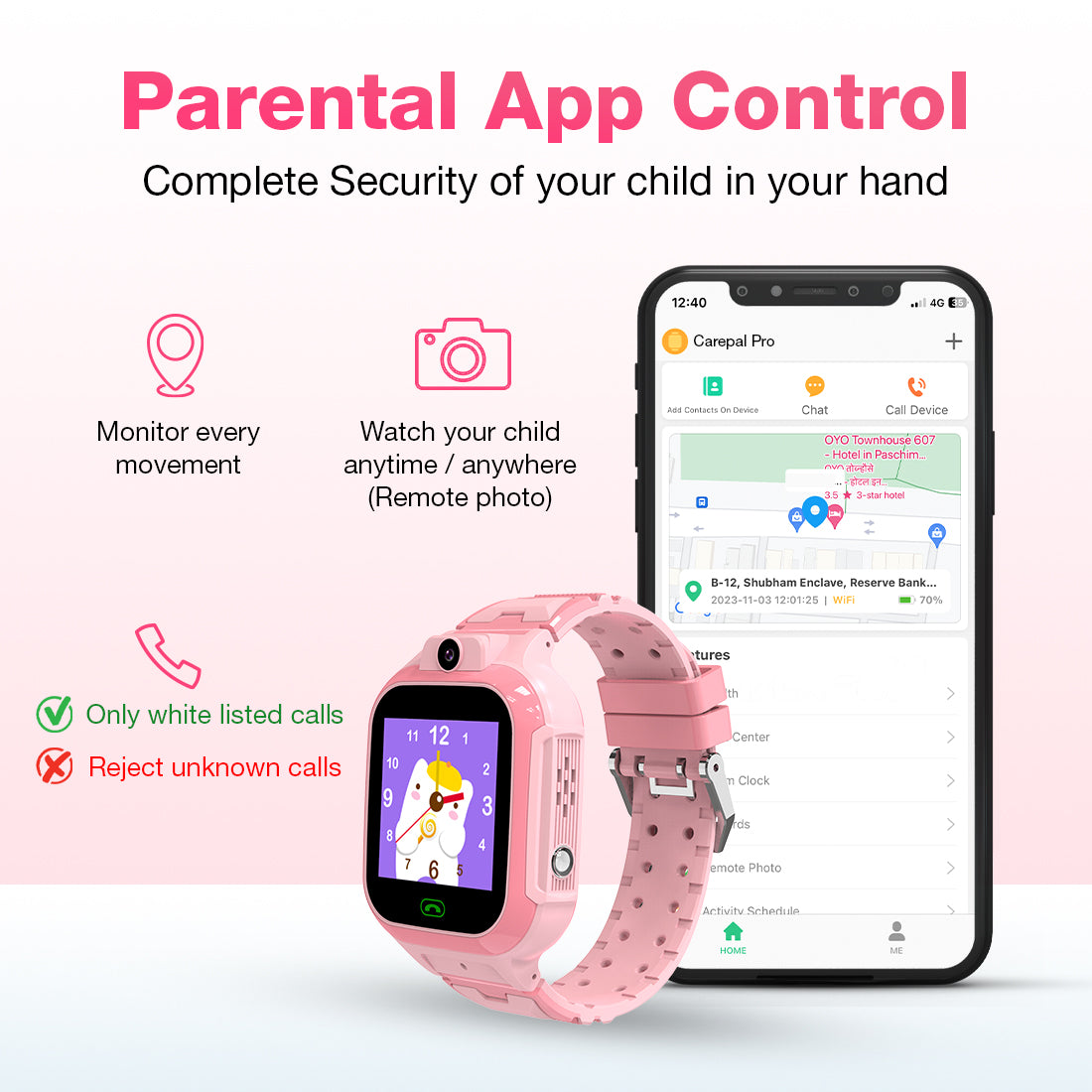 Pluto carepal pro smart watch for kids