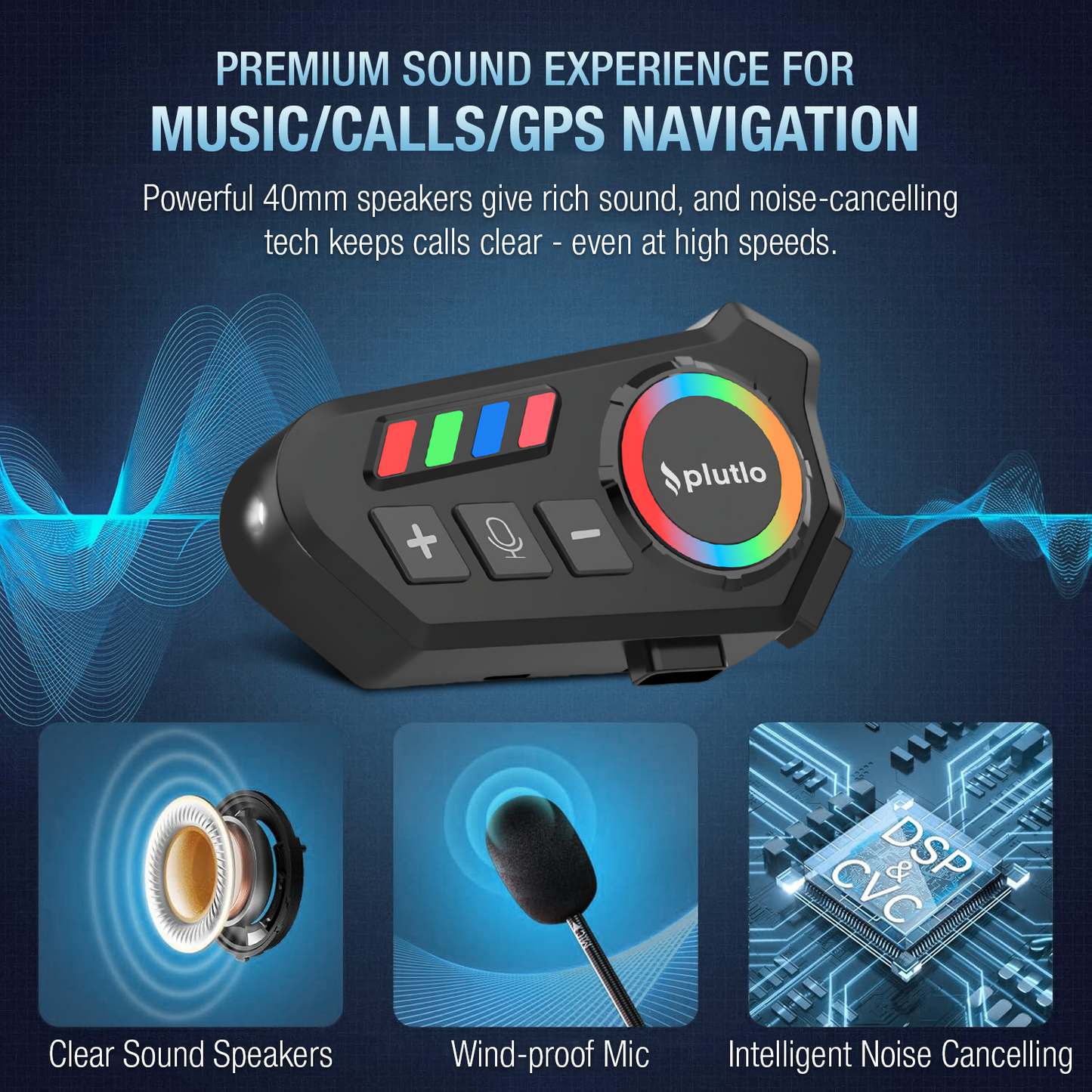 Motorcycle Helmet Bluetooth on Ear Headset