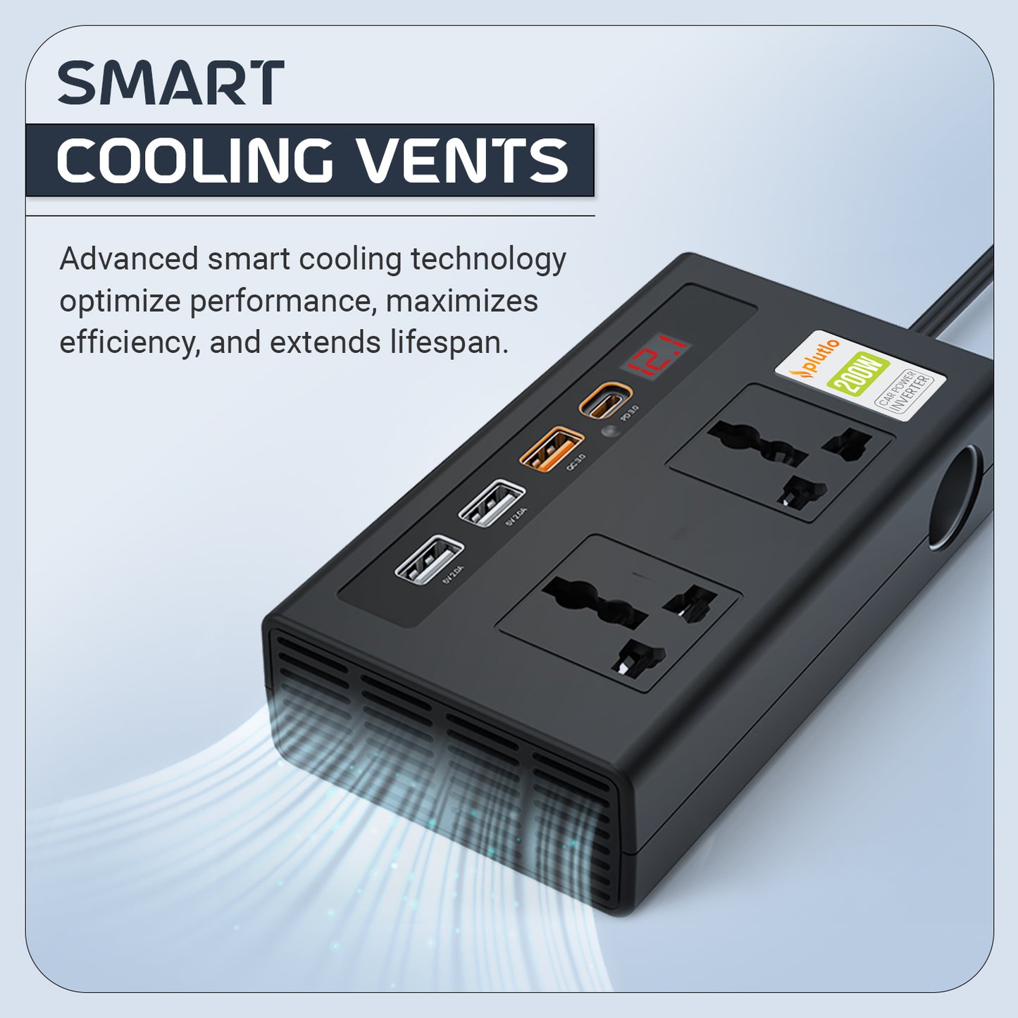 Plutlo car inverter | Black