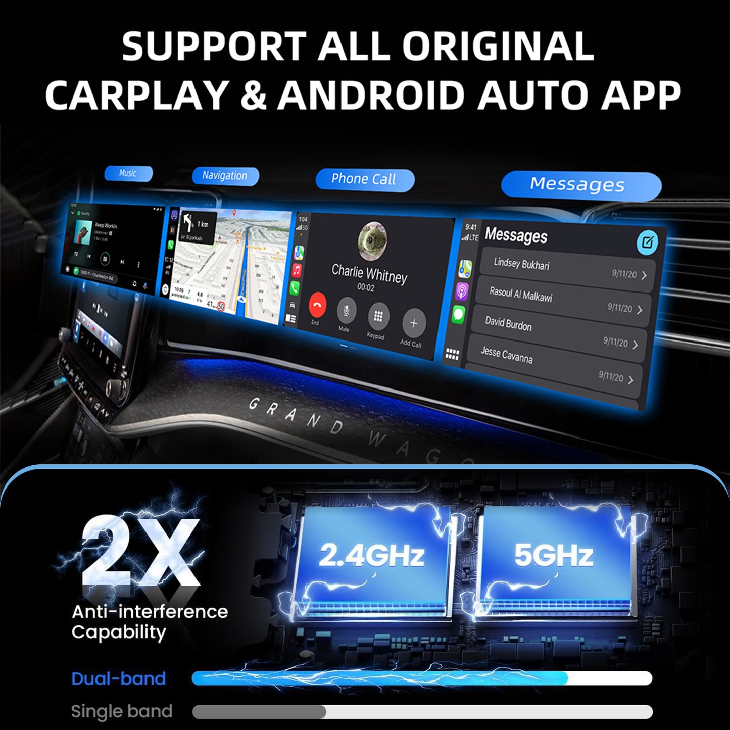 Wireless 2-in-1 Airlink CarPlay & Android Auto Adapter