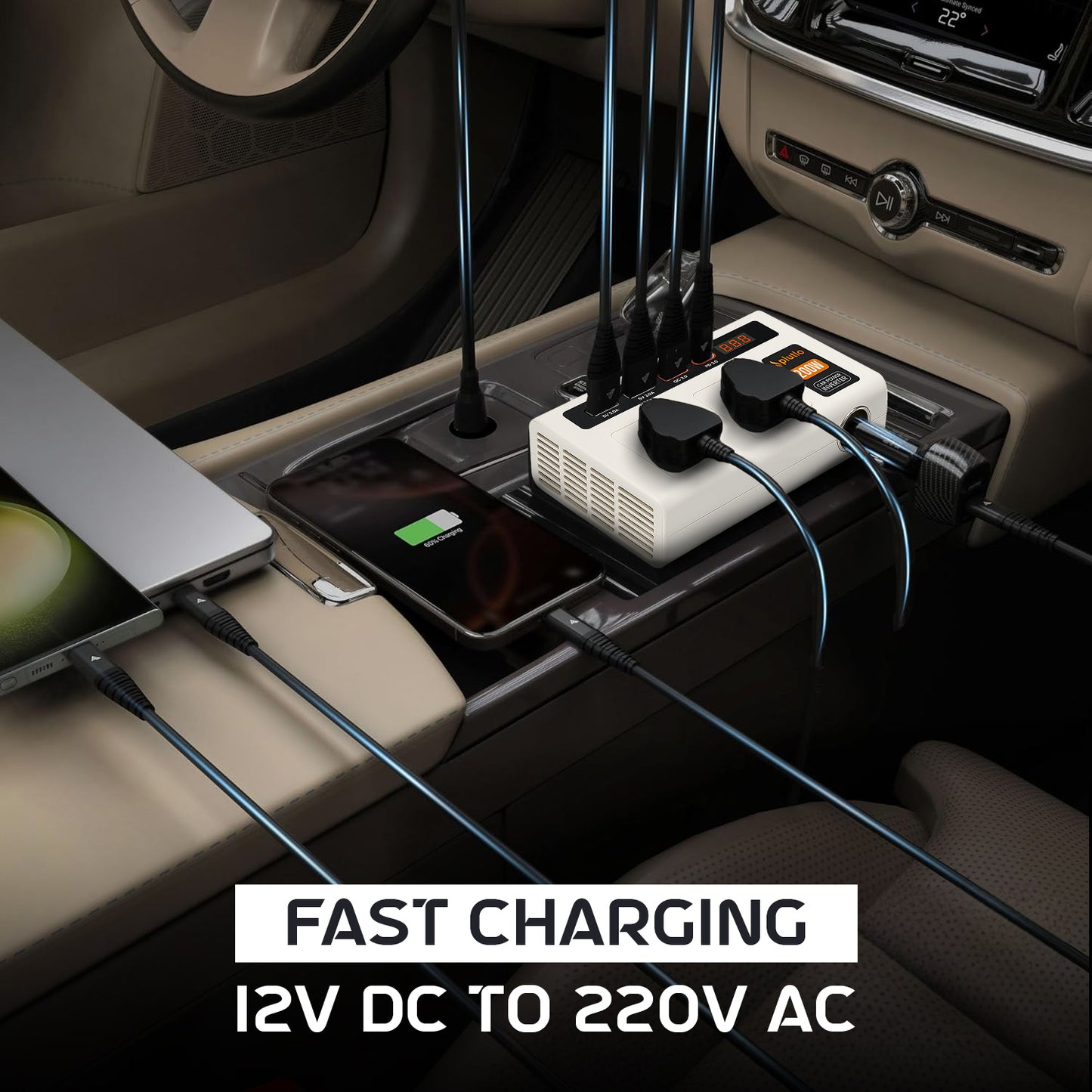 Plutlo car inverter | White