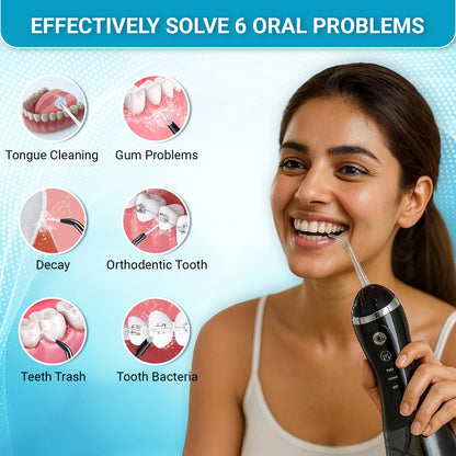 Plutlo Aqua Floss Oral Dental Water Flosser for Teeth | Black