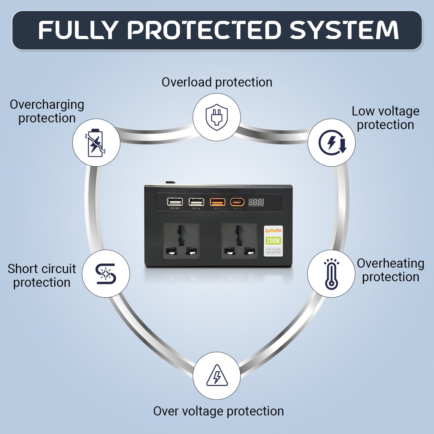 Plutlo car inverter | Black