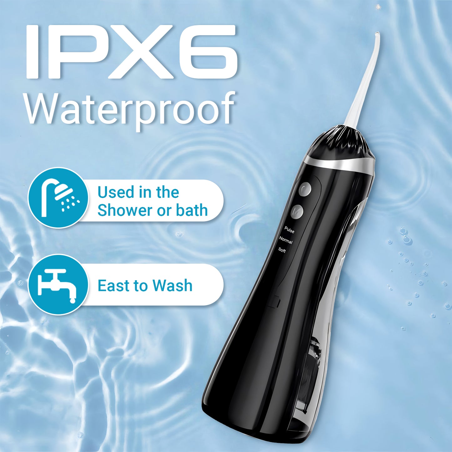 Plutlo Aqua Floss Oral Dental Water Flosser for Teeth | Black