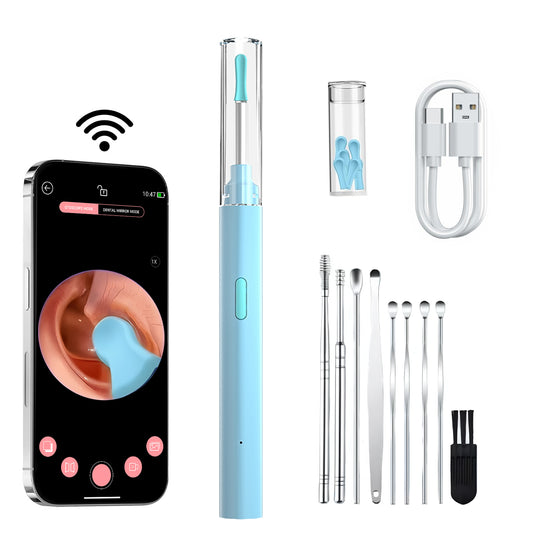 Plutlo Clean 'o' Ear Wax Removal Tool Kit with HD Camera | Blue