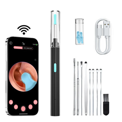 Plutlo Clean 'o' Ear Wax Removal Tool Kit with HD Camera | Black