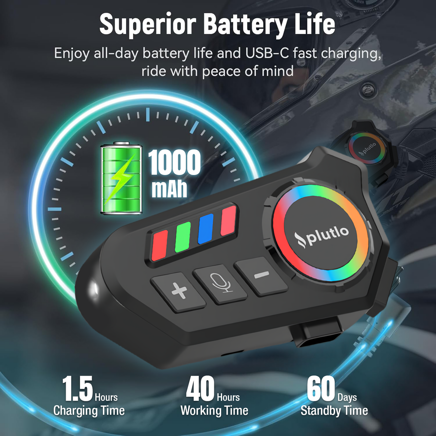 Motorcycle Helmet Bluetooth on Ear Headset
