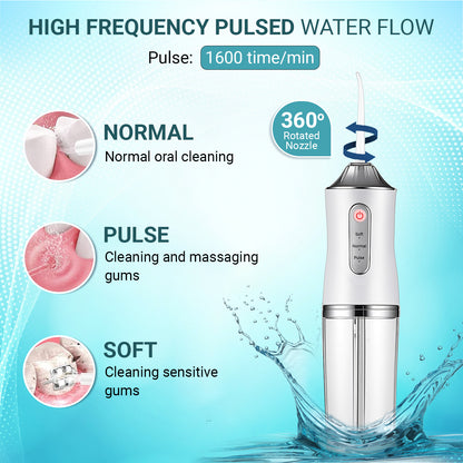Plutlo Aqua Floss Oral Dental Water Flosser for Teeth | White