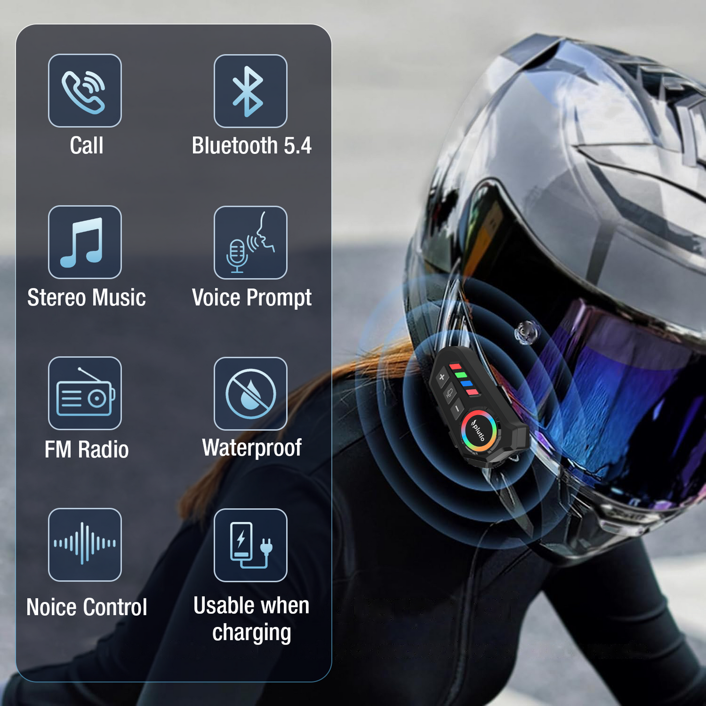Motorcycle Helmet Bluetooth on Ear Headset