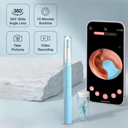 Plutlo Clean 'o' Ear Wax Removal Tool Kit with HD Camera | Blue