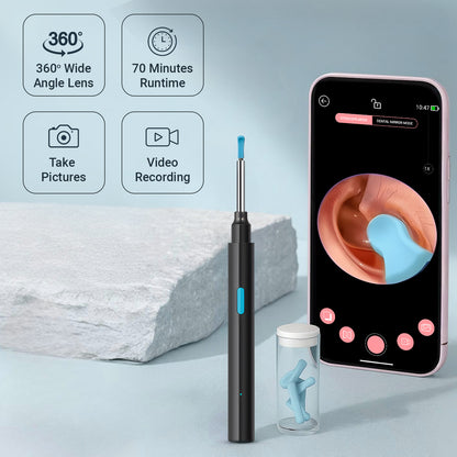 Plutlo Clean 'o' Ear Wax Removal Tool Kit with HD Camera | Black