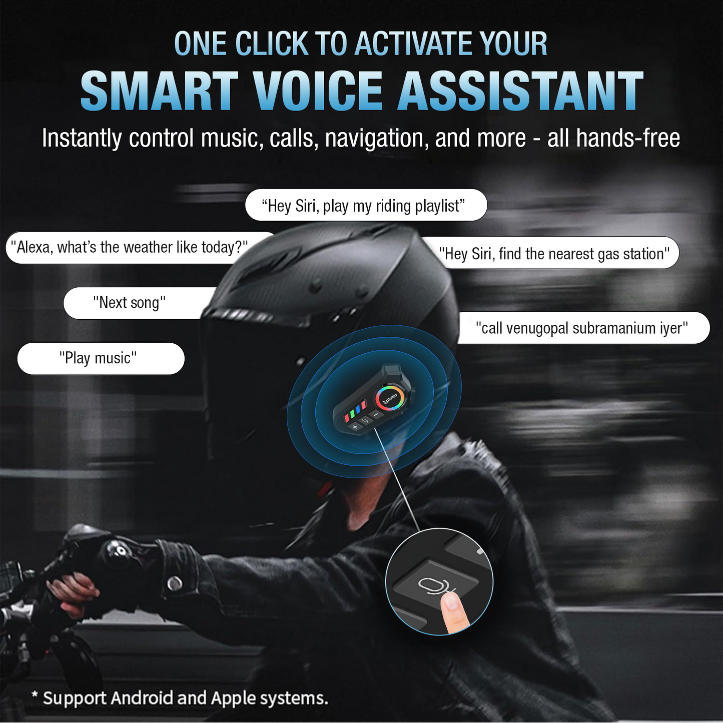 Motorcycle Helmet Bluetooth on Ear Headset